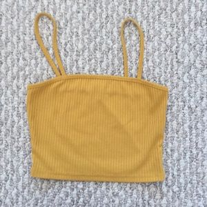 Mustard yellow cropped tank top